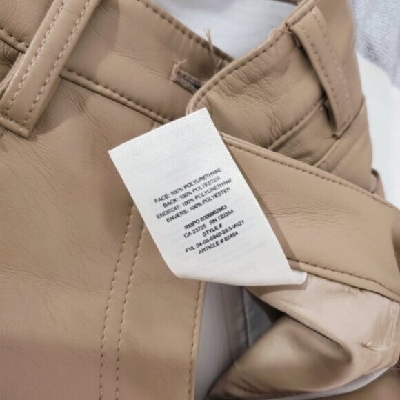 ARITZIA WILFRED "MELINA" Straight Fit Tan Vegan Leather Pants- New - Picture 8 of 15